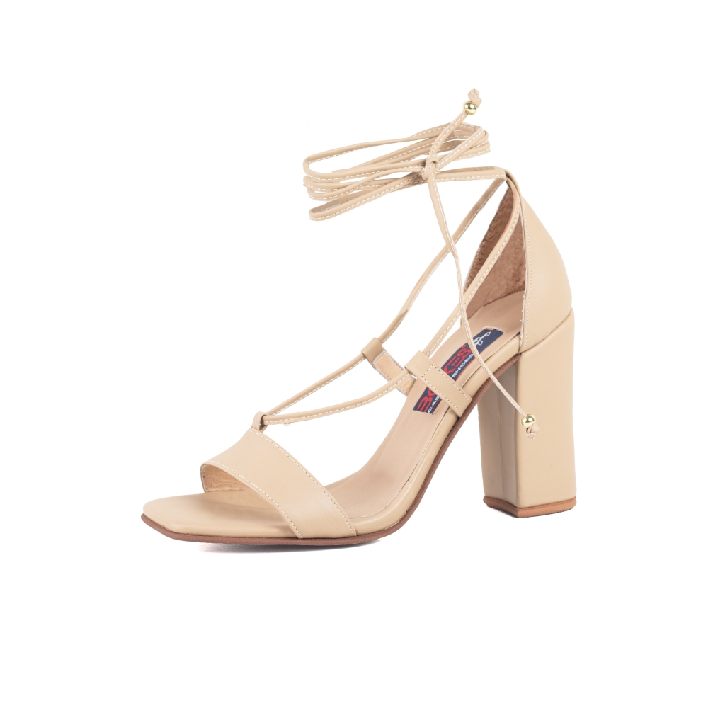 Sandalias con store taco cuadrado